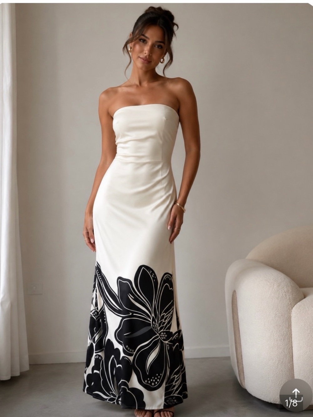 NWT Women's HOUSE of HARLOW 1960 Satin Arlo Maxi Dress Strapless Size Large L